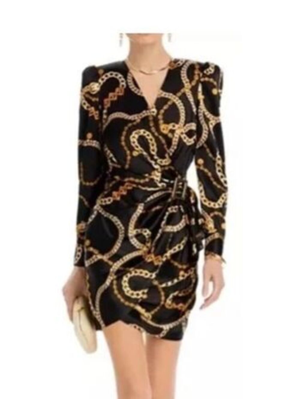 L'agence black & gold chain dress -size 2